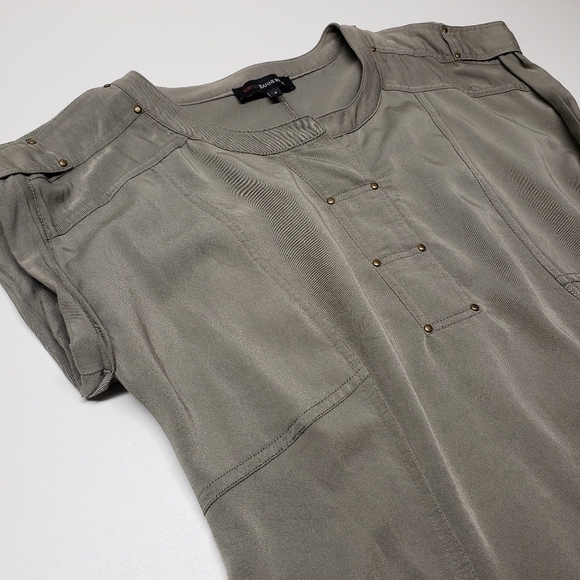 JEANNE BEKER Khaki loose fit Shift Dress SZ 4 - Picture 8 of 9
